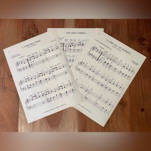 Vintage Christmas Sheet Music Set for Framing